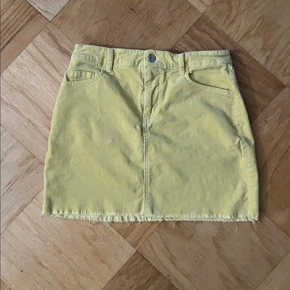 Forever 21 Yellow Corduroy Cutoff Mini Skirt - Picture 1 of 8